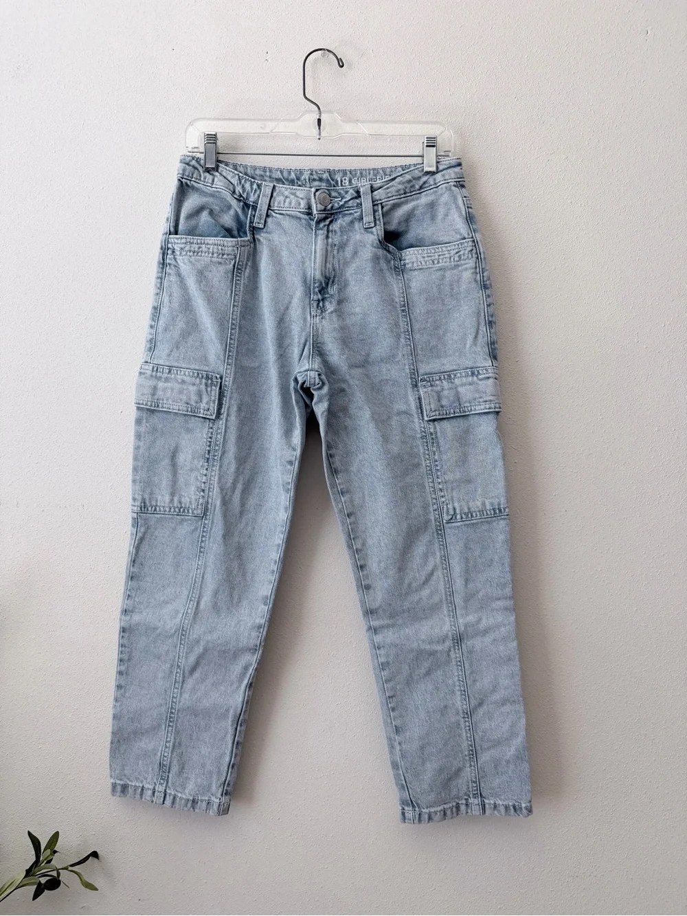 Gap Kids Light Blue Cargo Girlfriend Jeans